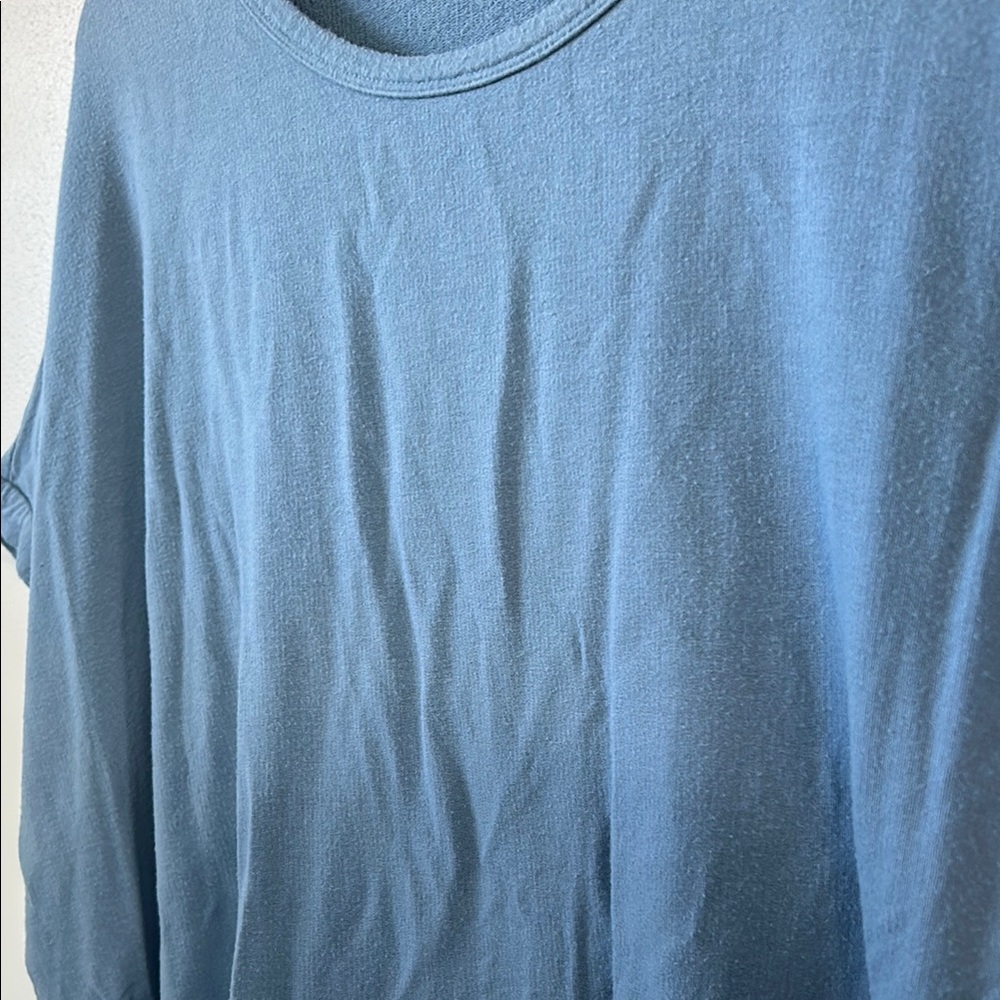 Blue Cuffed Sleeve Boxy Tee - Picture 3 of 5